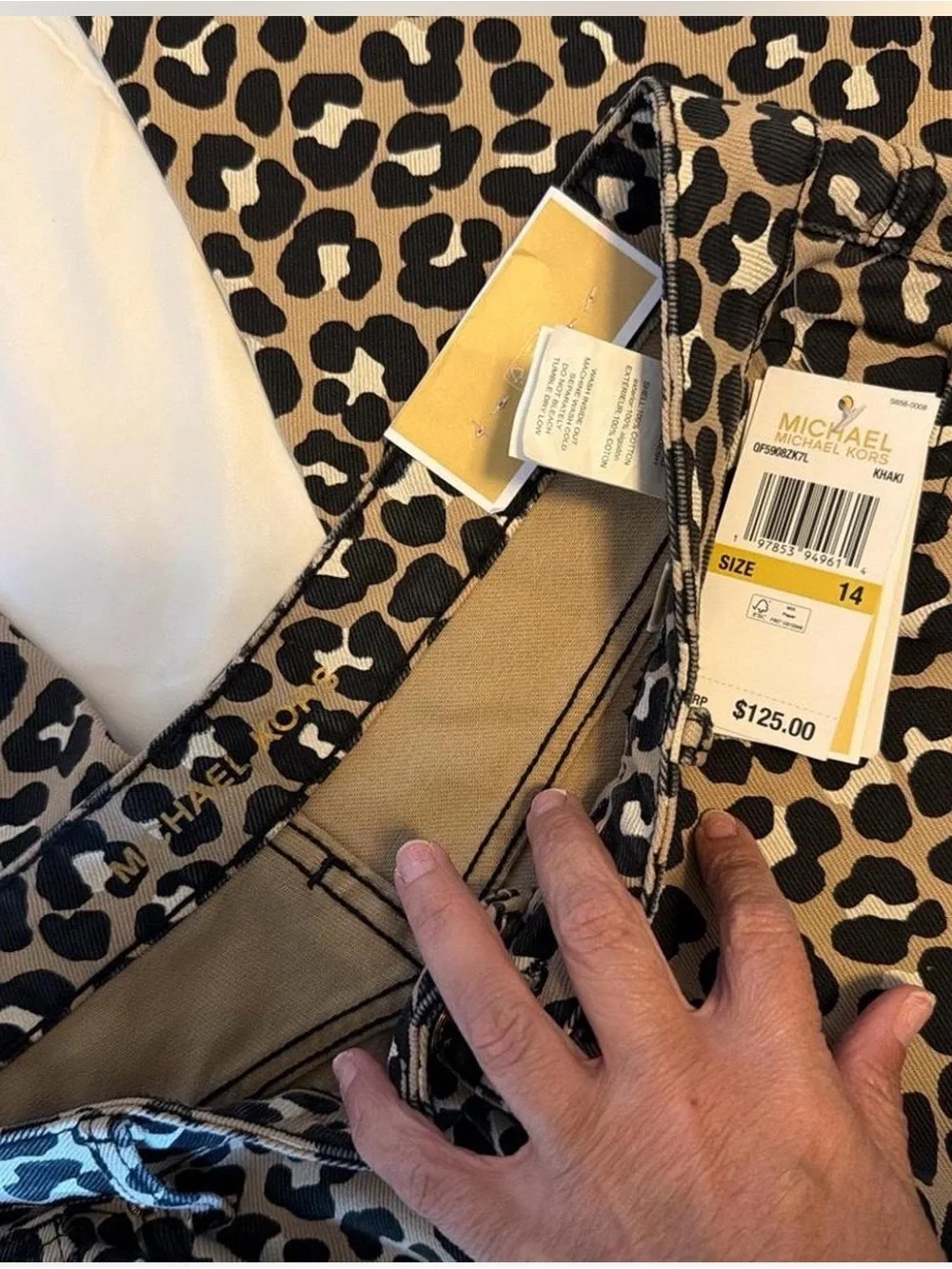 Michael Kors High-Rise Leopard Print Jeans - Black & Tan